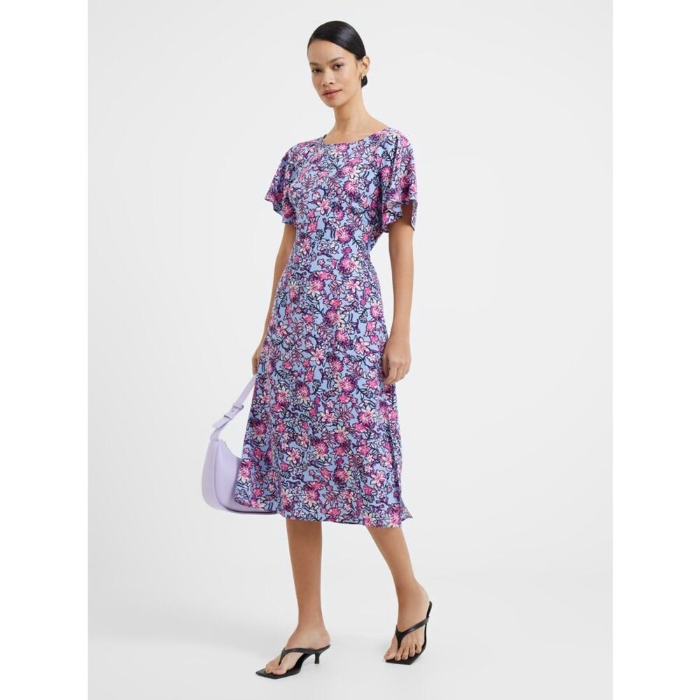French‎ Connection Fotini Delphine Cut-Out Back Midi Dress Size 12 New with Tags